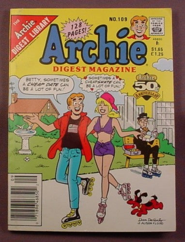 Archie Digest Magazine Comic #109, Aug 1991, Very Good Condition
