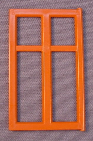 Playmobil Orange Brown Window Mullion With 2 Small & 2 Longer Panes, Red Brown, Victorian, 5301 7776, 30 24 9750