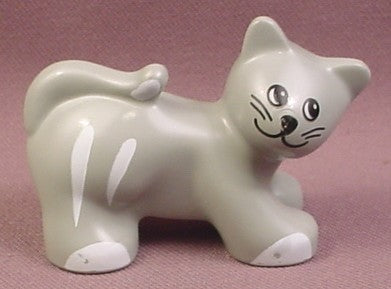 Lego Duplo 31102PX1 Gray Cat Animal with White Paws & Stripes