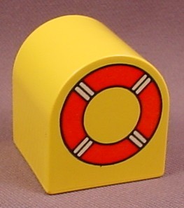 Lego Duplo 3664PX2 Yellow 2x2x2 Brick with Curved Top