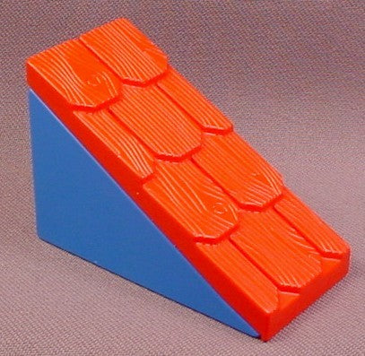 Lego Duplo 2211CX1 45 2x4 Red Shingle Roof with Blue Support
