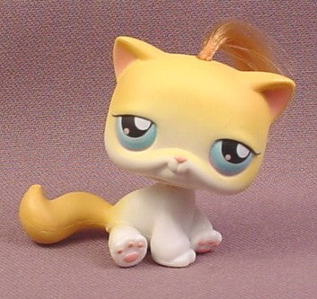 Littlest Pet Shop #42 Orange & White Kitten Kitty Cat with Tuft