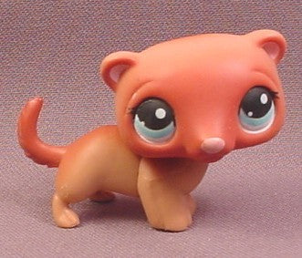 Littlest Pet Shop #334 Cinnamon or Red Brown Ferret with Blue Eyes