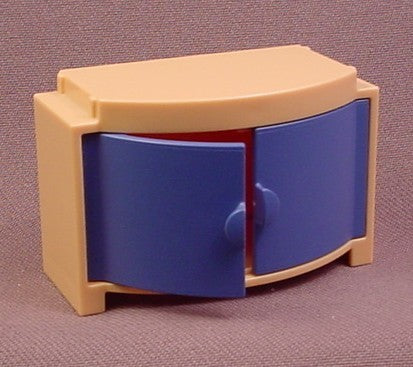 Playmobil Tan or Beige Cabinet with Blue Rounded Doors, Arched Front