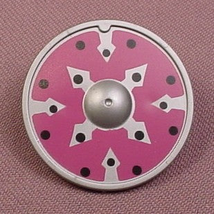 Playmobil Silver Gray Round Shield with Purple & Silver Design