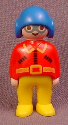 Playmobil 123 Adult Male Pilot Figure With A Blue Helmet