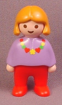 Playmobil 123 Female Girl Child Figure with Orange Hair, Purple Shirt