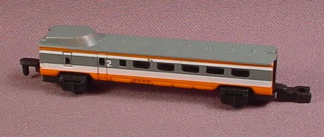 Micro Machines 1989 Passenger Car Type 1, Orange & Gray, Railroad,