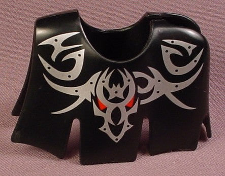 Playmobil Black Horse Coat Or Blanket With A Silver Dragon Skull