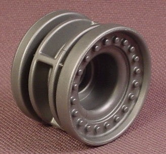 Playmobil Silver Gray Wide Wheel Rim Or Hub For A Race Car, 4321