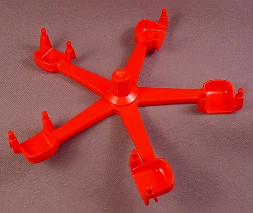 Playmobil Red Merry Go Round Or Carousel With 5 Seats On Long Arms