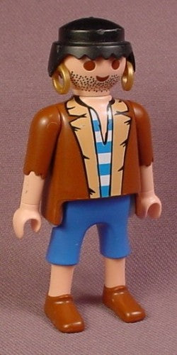Playmobil Adult Male Pirate Figure With Brown Shirt With Short Slee