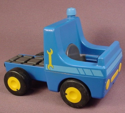 Playmobil 123 Blue Truck Vehicle With Yellow Wrench Design, Hitch T