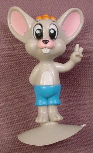Mighty Mouse 1989 Scrappy Mouse PVC Figure On A Suction Cup Base, 3