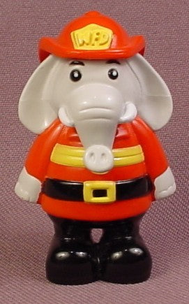 Webkinz Fire Chief Elephant PVC Figure, Fireman, Fire Fighter, 2 1/