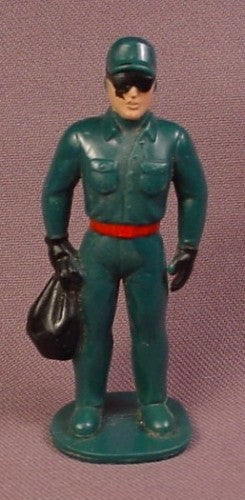 Remco Male Figure In Dark Green Clothes With Sunglasses & Black Bag