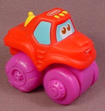 Playskool Tonka Wheel Pals Red Steam Roller Truck With Purple Wheel