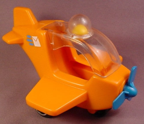 Fisher Price Vintage Tumblewheels Orange Airplane, 1989-1990, #2260