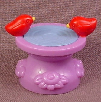 Dora The Explorer Purple Birdbath With 2 Red Birds, 1 3/4 Inches Ta