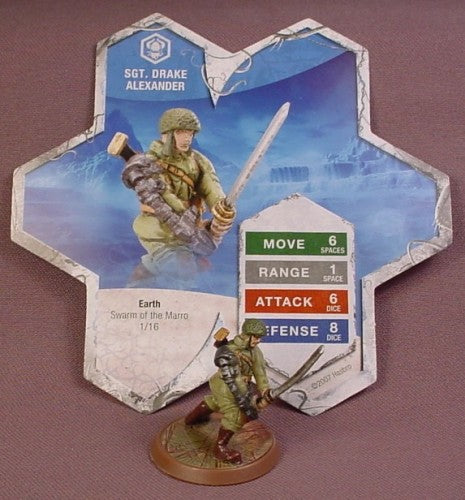 Heroscape Sgt Drake Alexander Figure, 1 1/4 Inches Tall, Swarm Of T