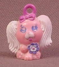 Charmkins Petal Pink Puppy Figure, 7/8 Inch Tall, 1984 Hasbro, Vint