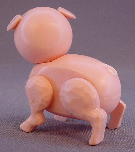 Fisher Price Vintage Pink Pig Animal Figure, 2501 Barn, Little People, LP, Head & Legs Move