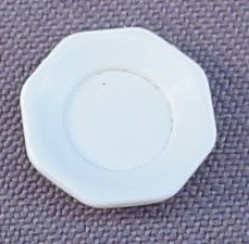 Playmobil White Smaller Octagonal Plate, 5/8 Of An Inch Across, Victorian, 3200 3254 3989 4308 5316