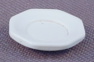 Playmobil White Smaller Octagonal Plate, 5/8 Of An Inch Across, Victorian, 3200 3254 3989 4308 5316