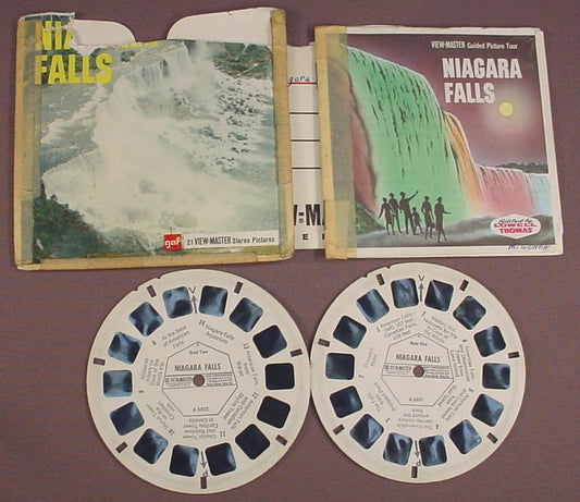View-Master 2 Reels, Niagara Falls, A6551 A6552, A 6551 A 6552, Has The Taped Booklet & Packet, Reels 1 & 2, GAF Corp, Viewmaster