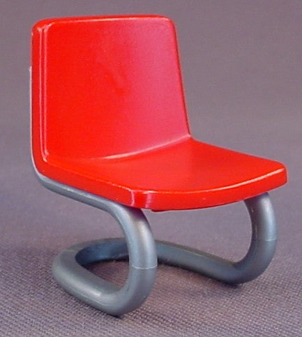 Playmobil Silver Gray Tubular Chair Frame With A Red Seat, 3240 3623 3762 4374 4875 5013 5167 5299