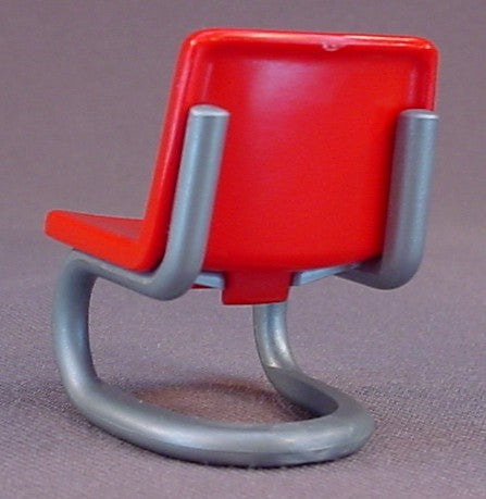 Playmobil Silver Gray Tubular Chair Frame With A Red Seat, 3240 3623 3762 4374 4875 5013 5167 5299