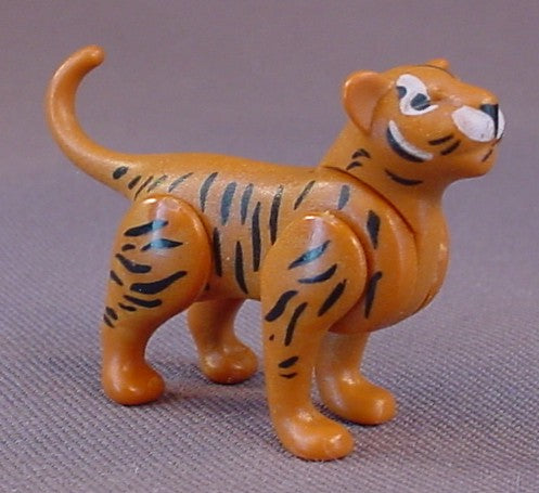 Playmobil Dark Orange And Black Baby Tiger Animal Figure With White Markings On The Face, The Head Moves Up And Down, 4852 5274 5416 6645 7997 70359 71067