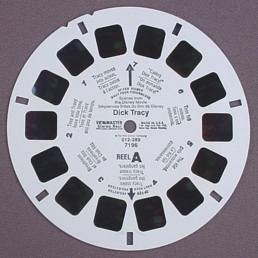 View-Master Scenes From The Disney Movie Dick Tracy, 7196, 012-289, Reel A, The Walt Disney Co, Viewmaster