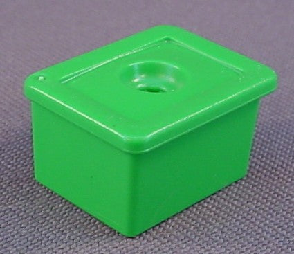 Playmobil Green Rectangular Flower Pot With A Single Hole And 2 Clips, 3634 3855, 30 08 1140