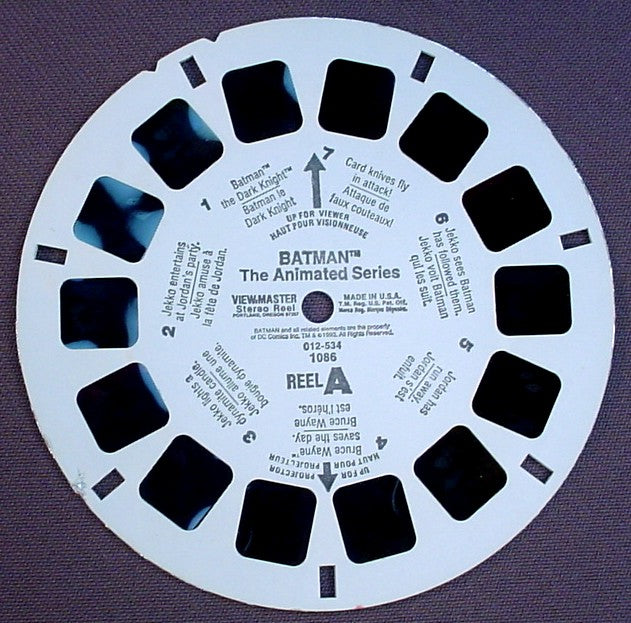 View-Master Batman The Animated Series, 1086-012-534, Reel A, 1993 DC Comics, Viewmaster