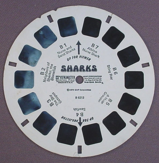 View-Master S.H.A.R.K.S., Sharks, B 6212, B6212, 1976 GAF Corp, Viewmaster