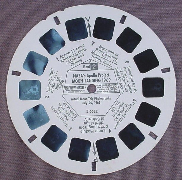 View-Master NASA's Apollo Project Moon Landing 1969, B6632, B 6632, Reel 2, 1969, GAF Corp, Viewmaster