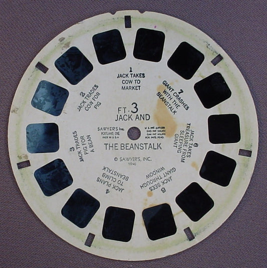 View-Master Jack And The Beanstalk, Ft-3, Ft3, 1946 Sawyer's Inc, Viewmaster