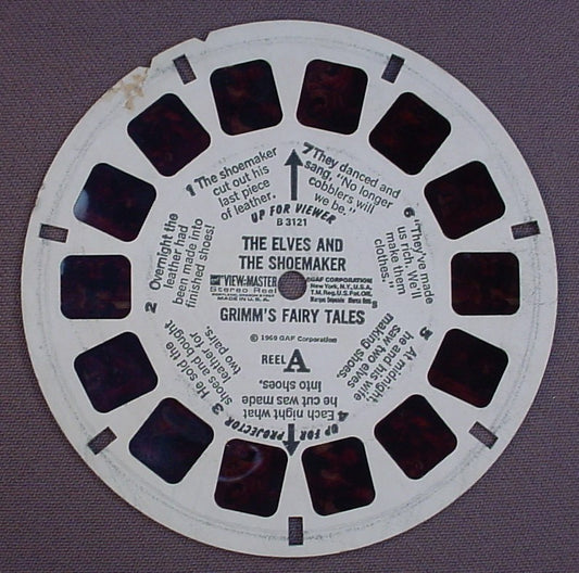 View-Master The Elves And The Shoemaker, B3121, B 3121, Reel A, 1960 GAF Corp, Viewmaster