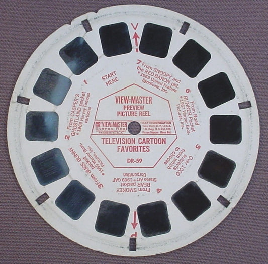 View-Master Preview Reel, Television Cartoon Favorites, DR-59, TV, GAF Corp, Viewmaster