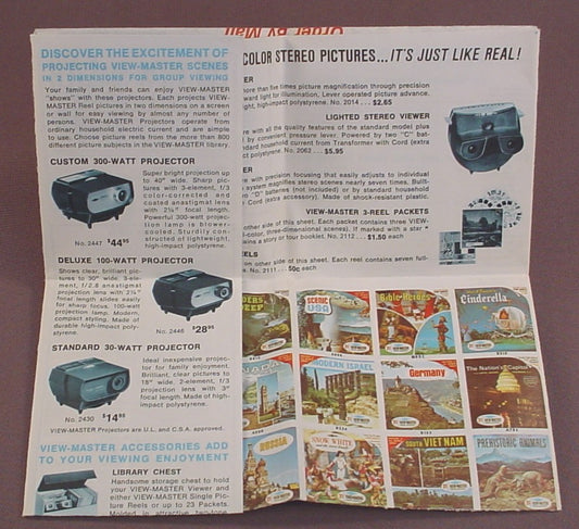 View-Master GAF Mail Order Form, Camsales Ltd, Vancouver B.C. Canada, Viewmaster