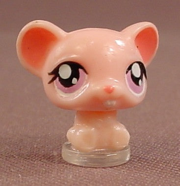 Littlest Pet Shop Teeniest Tiniest Teensies Pink Mouse With Purple Eyes, LPS, Hasbro