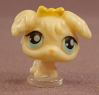 Littlest Pet Shop Teeniest Tiniest Teensies Light Brown Lhasa Apso Puppy Dog With Yellow Ears