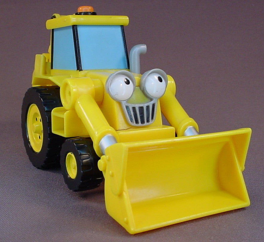 Bob The Builder 2001 Talking Scoop Backhoe Excavator Vehicle, The Front Bucket Lifts Up & Down, The Rear Bucket & Arm Extend Out, 8 Inches Long