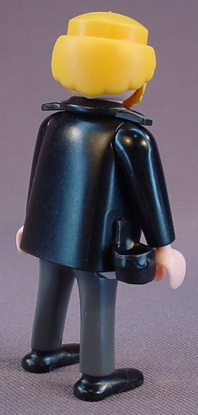 Playmobil Adult Male Canine Unit Police Officer Figure In An Black Jacket With Zippers & Gray Pants