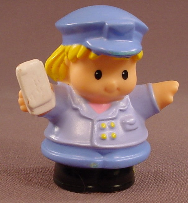 Fisher Price Little People 2008 Kelly Female Mail Carrier Or Mailwoman, Holding A White Letter, LP