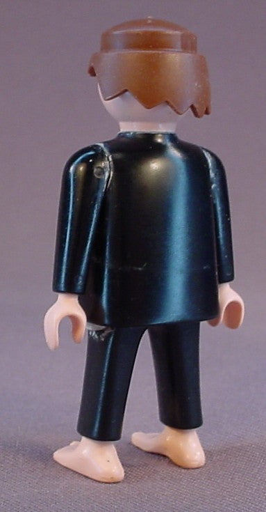Playmobil Adult Male Water Skier Figure In A Black Wet Suit With A Sliver Zipper, Bare Feet, 3190