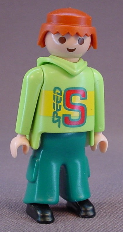 Playmobil Adult Male Skateboarder Figure In Baggy Dark Green Pants With Side Pockets, 4414, Teen