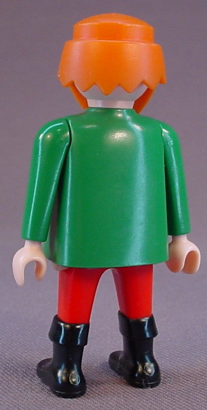 Playmobil Adult Male Pirate Figure With Red Or Orange Hair & Beard In A Green Shirt With Laces, 3133