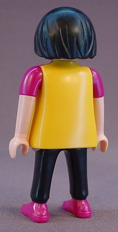Playmobil Adult Female Teacher Figure In A Long Yellow Pink & Purple Blouse Over Black Pants